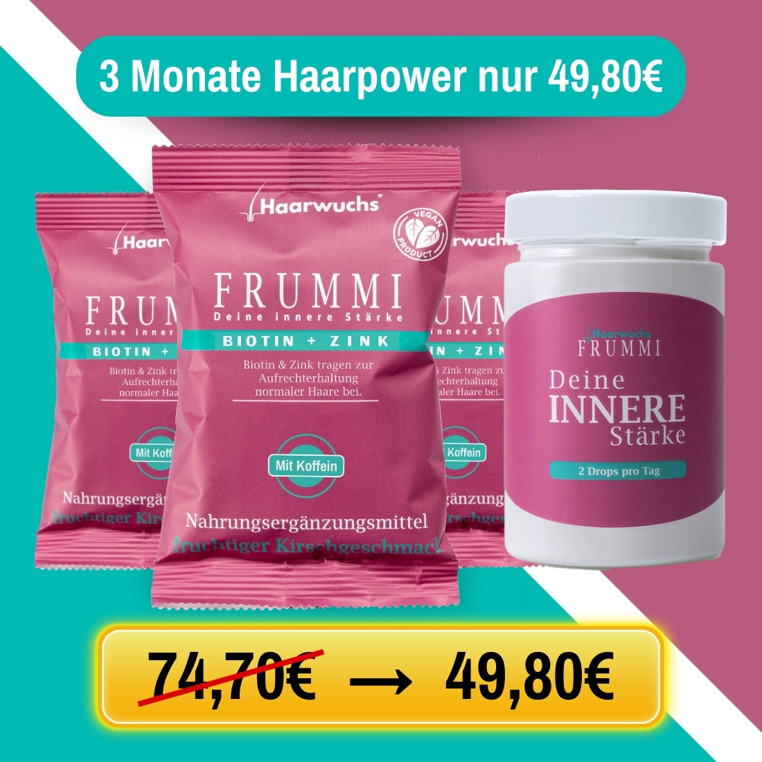 Frummi - 90 Tage | 3x 120 gramm + Gratis Haargummi