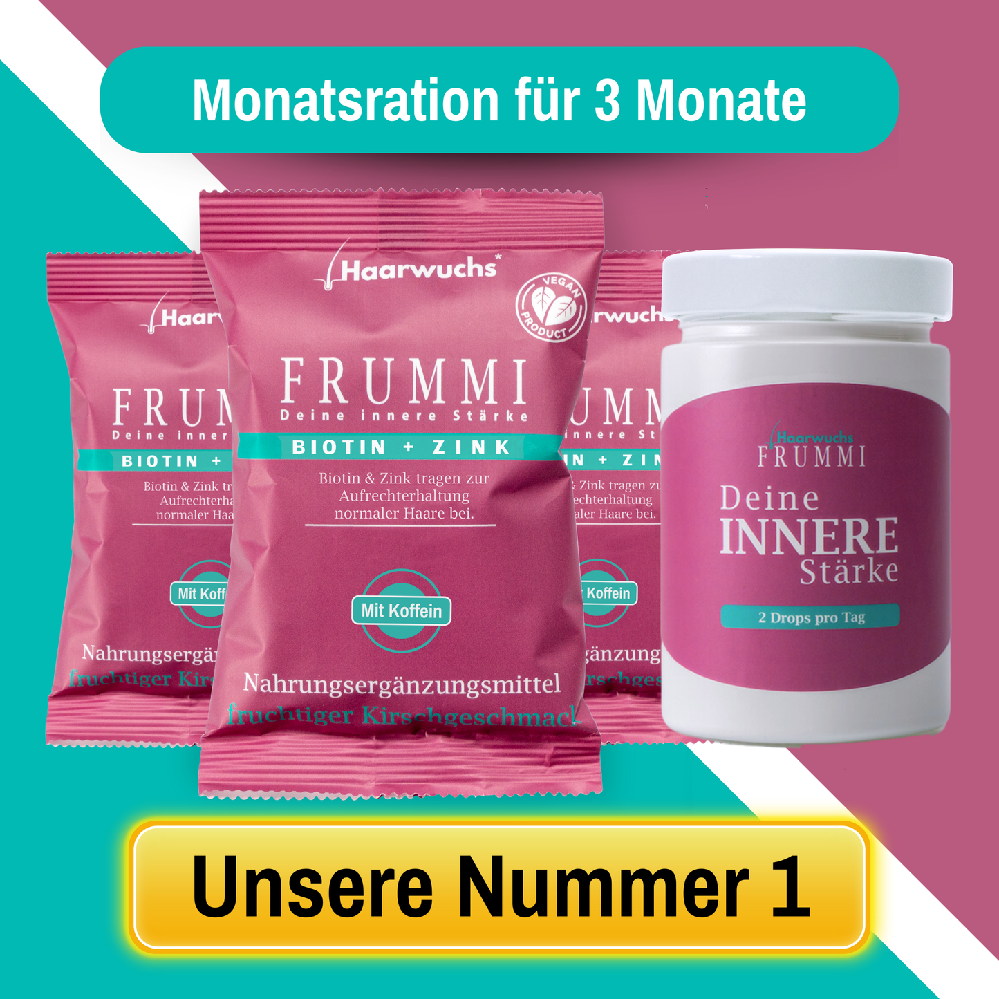 Frummi - 90 Tage | 3x 120 gramm + Gratis Haargummi
