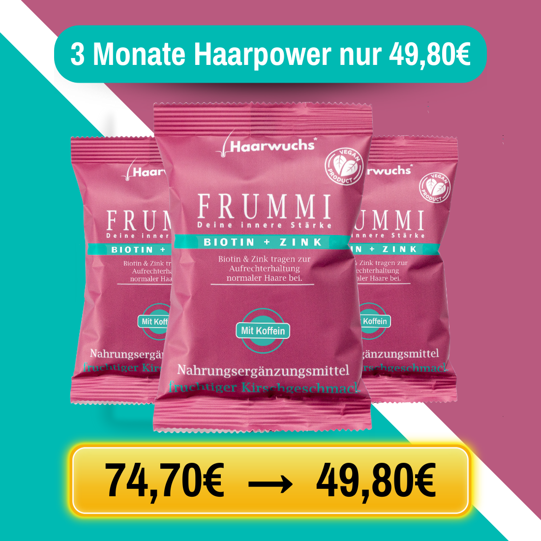 Frummi - 90 Tage | 3x 120 gramm + Gratis Haargummi