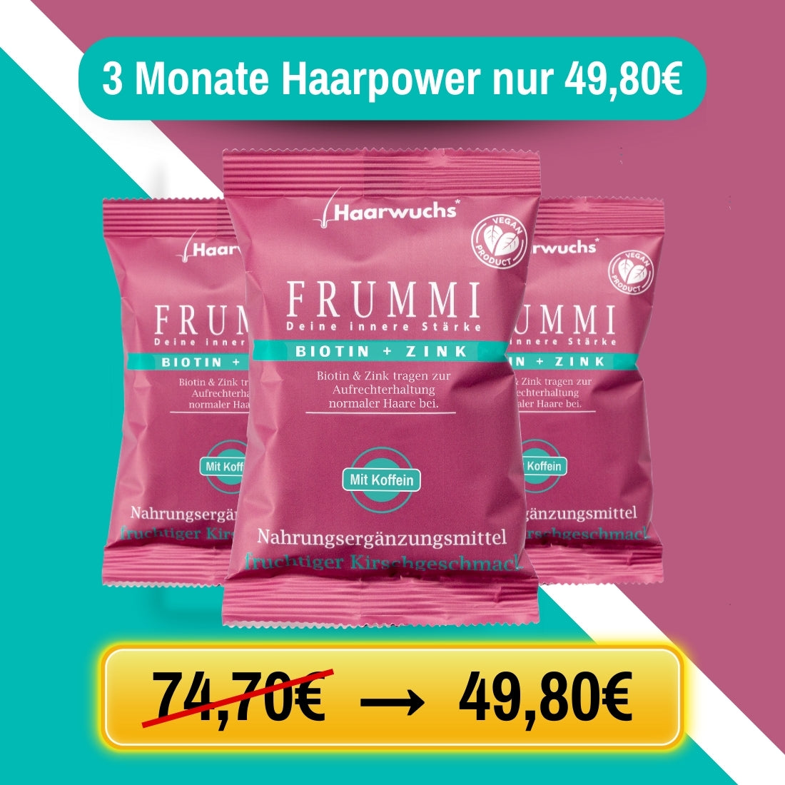 Frummi - 90 Tage | 3x 120 gramm + Gratis Haargummi